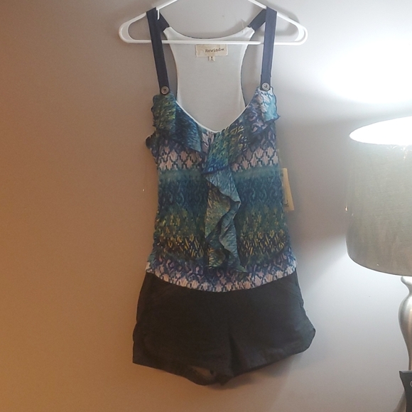 Rewind, Medium , Blueish Green Romper - Picture 1 of 5